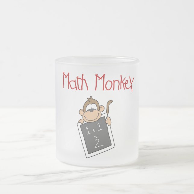 Math Monkey Tshirts and Gifts Frosted Glass Coffee Mug (Center)