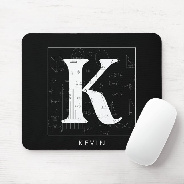 Math Monogram - Letter K Mouse Pad (With Mouse)
