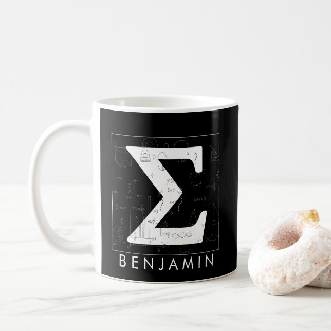 Math Monogram - Sigma Symbol Coffee Mug (With Donut)