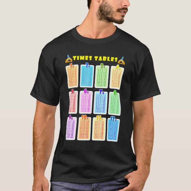 Math Multiplication Tables Learning For Kids Or Ad T-Shirt (Front)