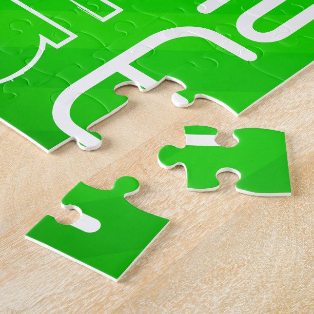 Math; Neon Green Stripes Jigsaw Puzzle (Side)