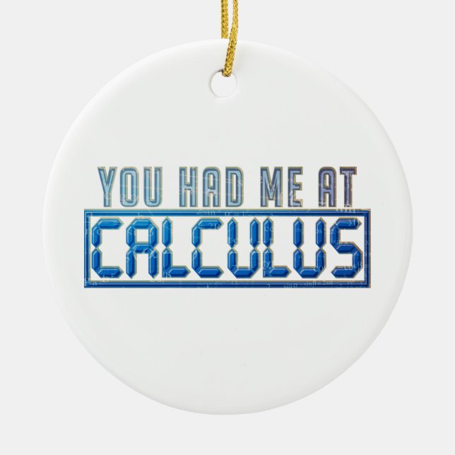 Math Nerd Gag You Had Me At Calculus Ceramic Tree Decoration (Front)