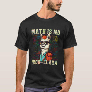 Math Nerd Geek Llama Animal Alpaca Mathematician M T-Shirt