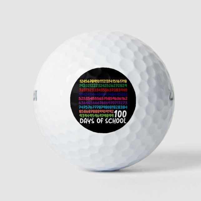 Math Numbers 100th Day of School Teacher Kids  Golf Balls (Front)