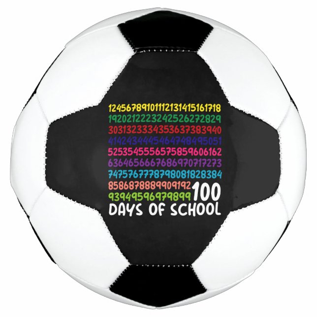 Math Numbers 100th Day of School Teacher Kids  Soccer Ball (Front)