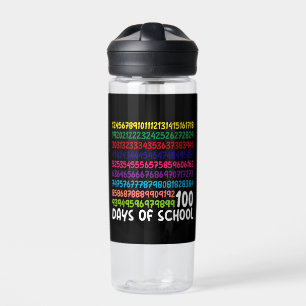 Math Numbers 100th Day of School Teacher Kids Water Bottle