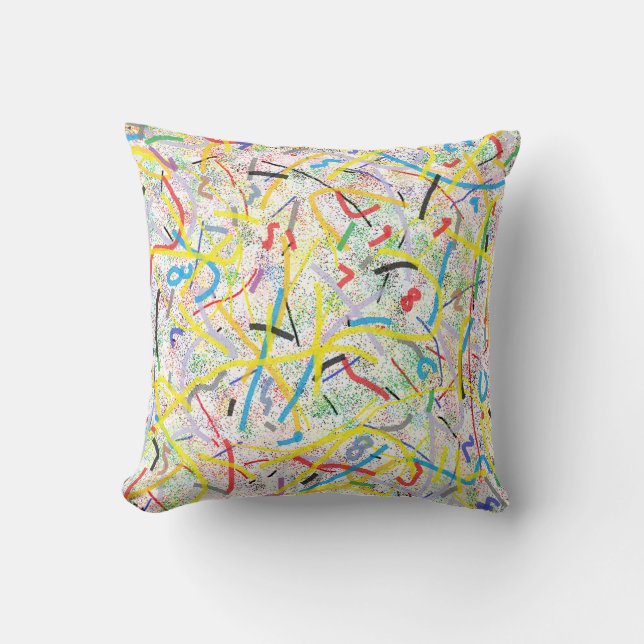 Math Numbers Abstract Art Throw Pillow (Front)