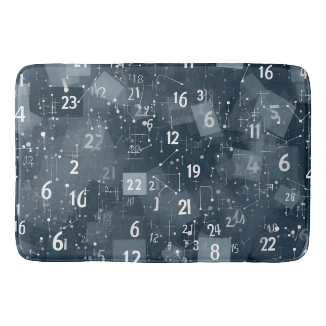 Math Numbers Abstract Bath Mat (Front)