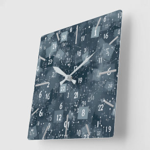 Math Numbers Abstract Square Wall Clock