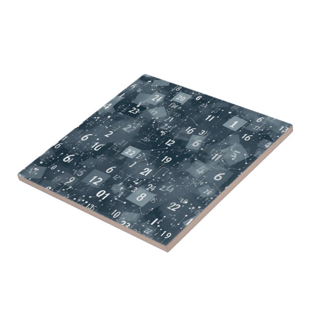 Math Numbers Abstract Tile (Side)