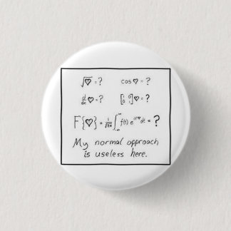 math of love 3 cm round badge