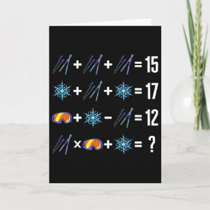 Math Order Of Operation Skiing Snow Flakes Goggles Card