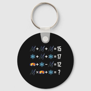 Math Order Of Operation Skiing Snow Flakes Goggles Key Ring