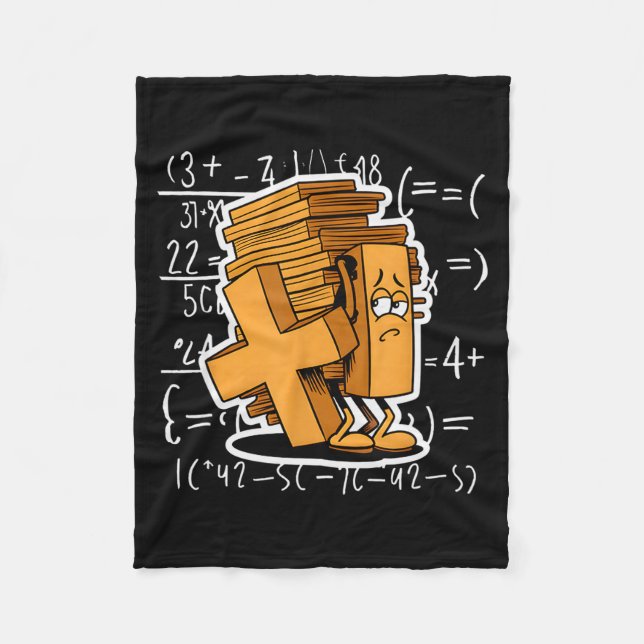 Math Overload Funny Equation Cartoon  Fleece Blanket (Front)
