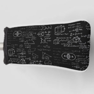 math pattern science school sketch drawing geek ma golf head cover