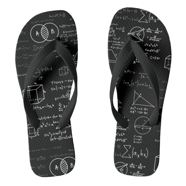 math pattern science school sketch drawing geek ma jandals (Footbed)