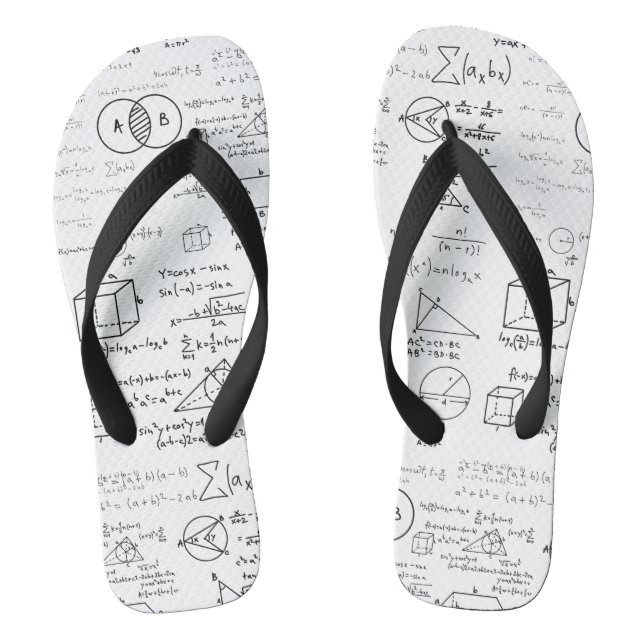 math pattern science school sketch drawing geek ma jandals (Footbed)