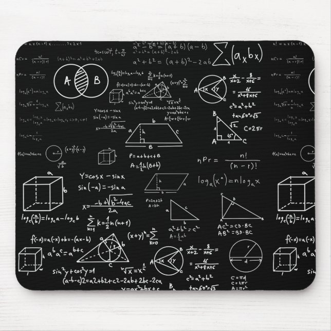math pattern science school sketch drawing geek ma mouse pad (Front)