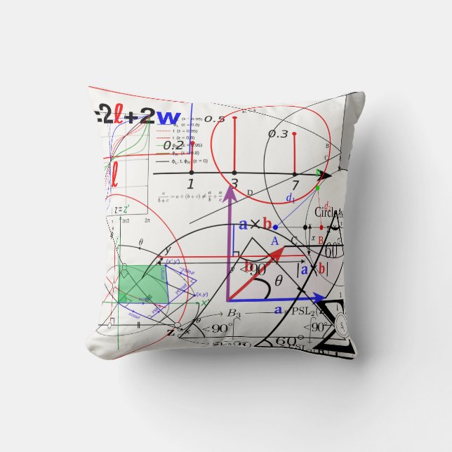 Math Physics Science Equation Formula Patterned Cushion (Front)