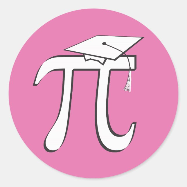 Math Pi Graduate PINK Pi Grad Stickers (Front)
