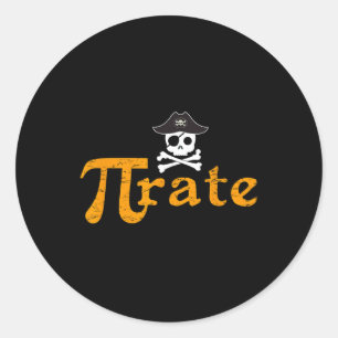 Math Pirate Happy Pi Day Classic Round Sticker