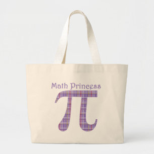 Math Princess Lavendar.png Large Tote Bag