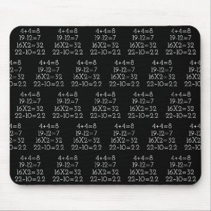 Math Problems on black Mouse Pad