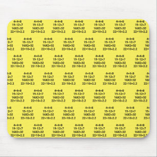 Math Problems on yellow Mouse Pad