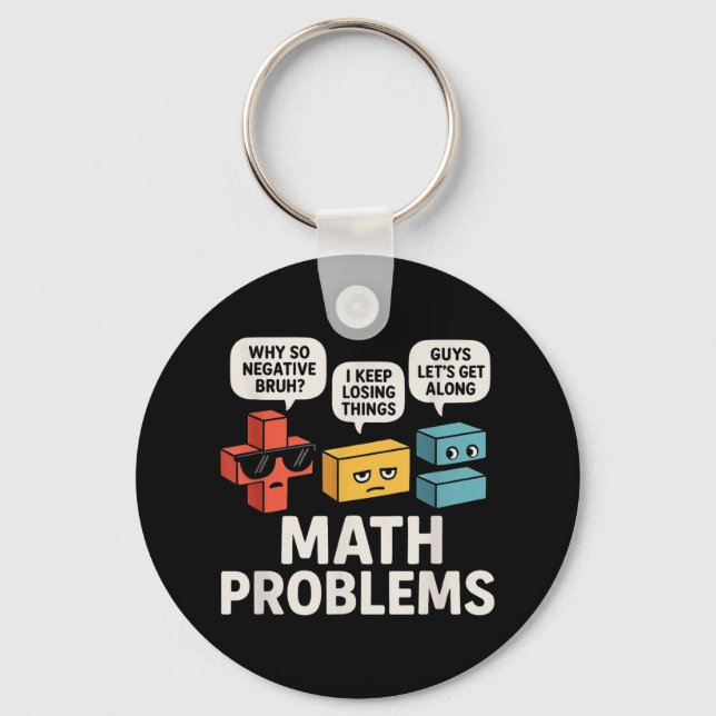 Math Problems Symbols Funny Teacher Back To School Key Ring (Front)