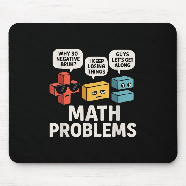 Math Problems Symbols Funny Teacher Back To School Mouse Pad (Front)