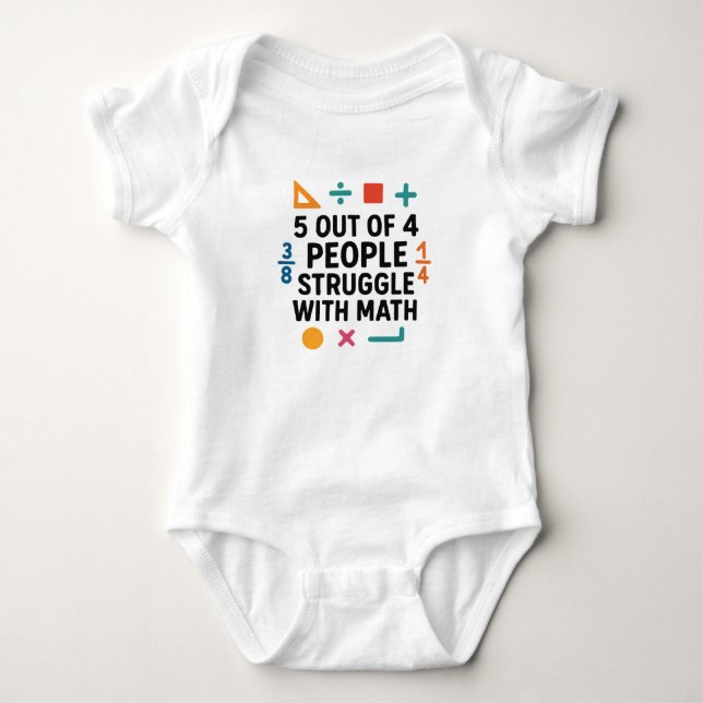 Math Puzzle Design Baby Bodysuit (Front)
