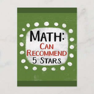 Math Review 5 Stars Postcard