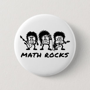 Math Rocks Academic Rock Band Humor 6 Cm Round Badge