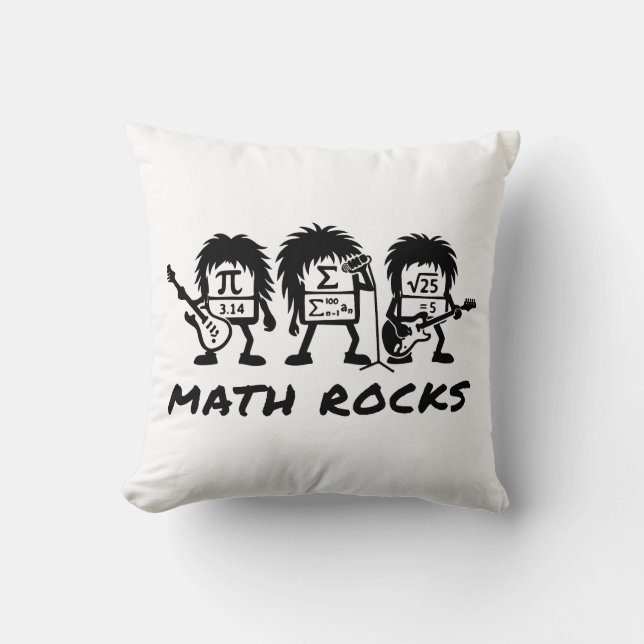 Math Rocks Academic Rock Band Humor Cushion (Front)