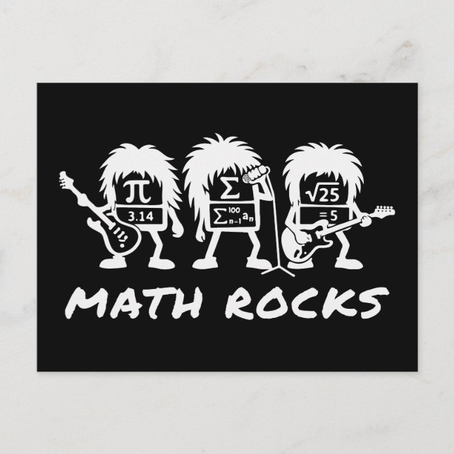 Math Rocks Academic Rock Band Humor Postcard (Front)