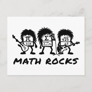 Math Rocks Academic Rock Band Humor Postcard
