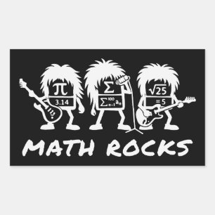 Math Rocks Academic Rock Band Humor Rectangular Sticker