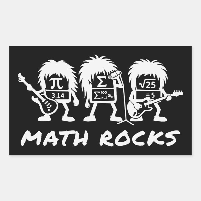 Math Rocks Academic Rock Band Humor Rectangular Sticker (Front)