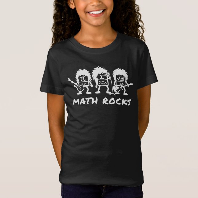 Math Rocks Academic Rock Band Humor T-Shirt (Front)