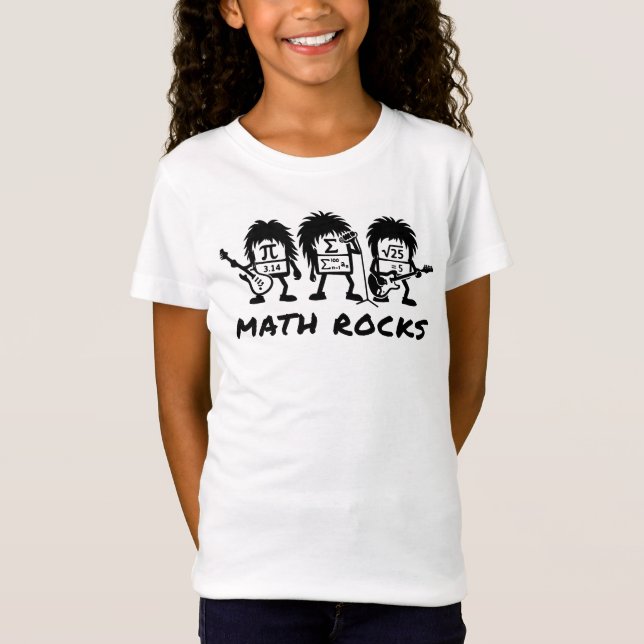 Math Rocks Academic Rock Band Humor T-Shirt (Front)