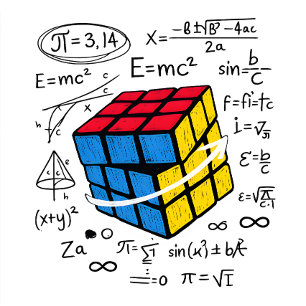 Math Rubik Cube Geometry Formula Nerd Aesthetic T-Shirt