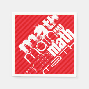 Math; Scarlet Red Stripes Napkin