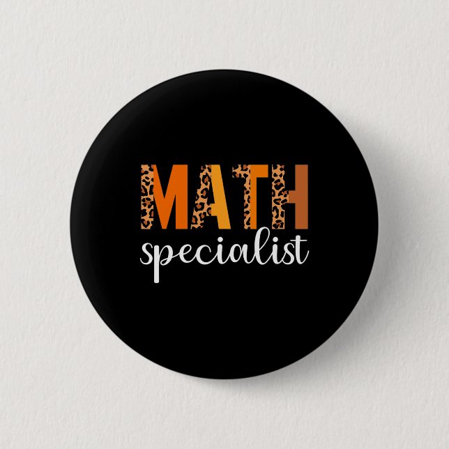 Math Specialist Leopard Thanksgiving Day Funny Fal 6 Cm Round Badge (Front)