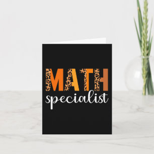 Math Specialist Leopard Thanksgiving Day Funny Fal Card