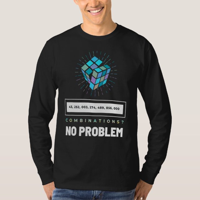 Math Speed Cubing Puzzle Cubing Cuber Combinations T-Shirt (Front)