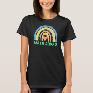 Math Squad Boho Rainbow Student Math Teacher Back T-Shirt