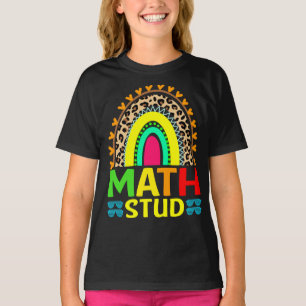 Math Stud Rainbow Leopard Back To School T-Shirt