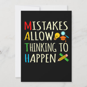 Math Student Mistakes Mathematics Maths Teacher Thank You Card