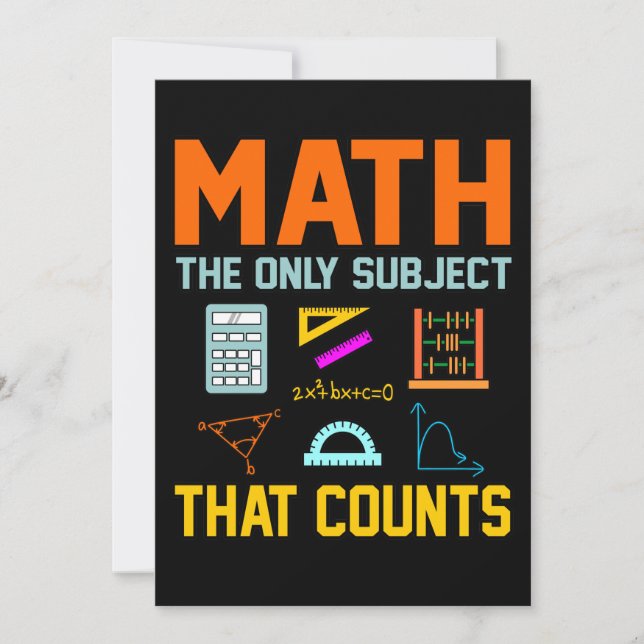 Math Subject Counts Mathematic Maths Teacher Invitation (Front)