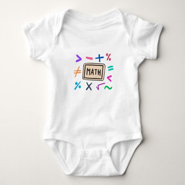 Math symbols for Students and Parents Baby Bodysuit (Front)